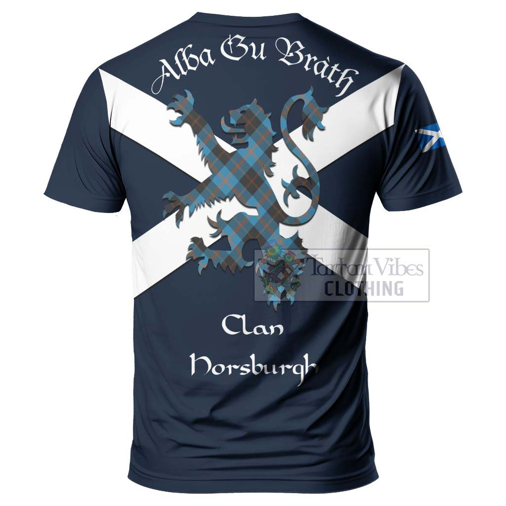 Tartan Vibes Clothing Horsburgh Tartan Lion Rampant T-Shirt – Proudly Display Your Heritage with Alba Gu Brath and Clan Name