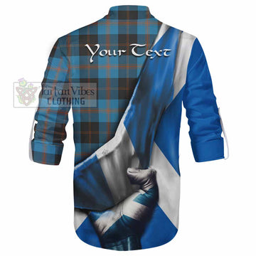 Horsburgh Tartan Ghillie Kilt Shirt with Family Crest Scotland Patriotic Style