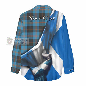 Horsburgh Tartan Women's Casual Shirt with Family Crest Scotland Patriotic Style