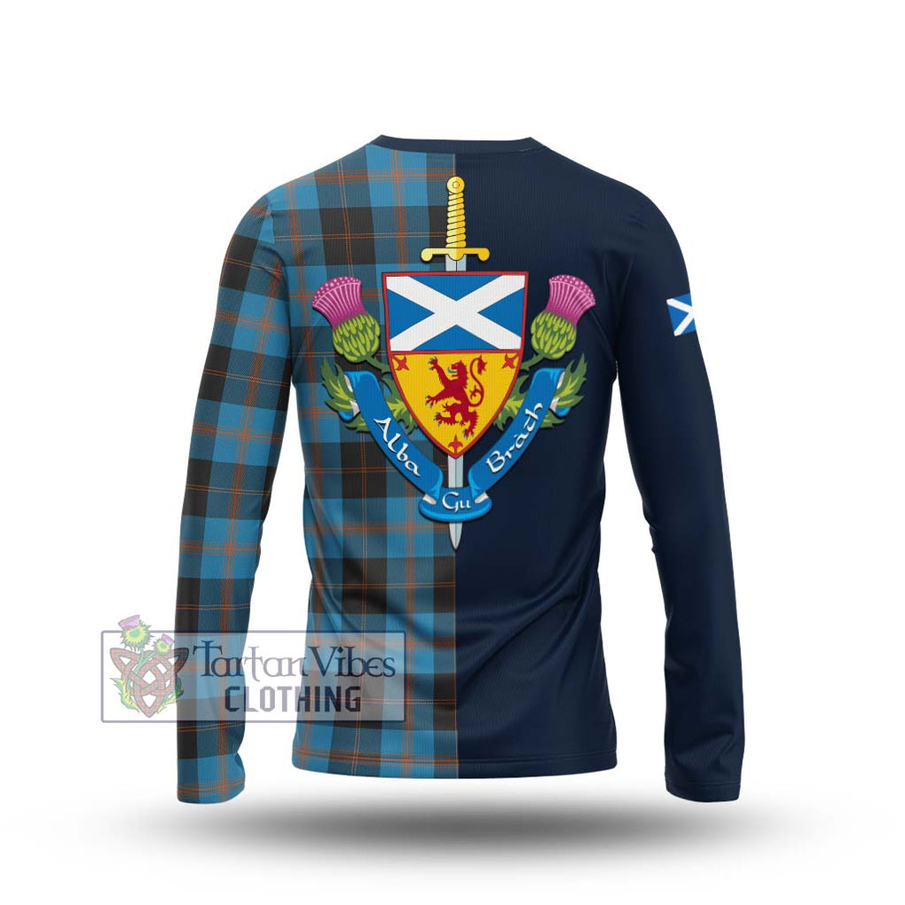 Tartan Vibes Clothing Horsburgh Tartan Long Sleeve T-Shirt with Scottish Lion Royal Arm Half Style