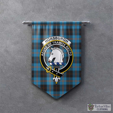 Horsburgh Tartan Gonfalon, Tartan Banner with Family Crest