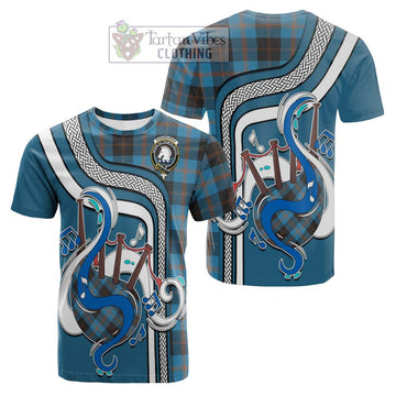 Horsburgh Tartan Cotton T-shirt with Epic Bagpipe Style