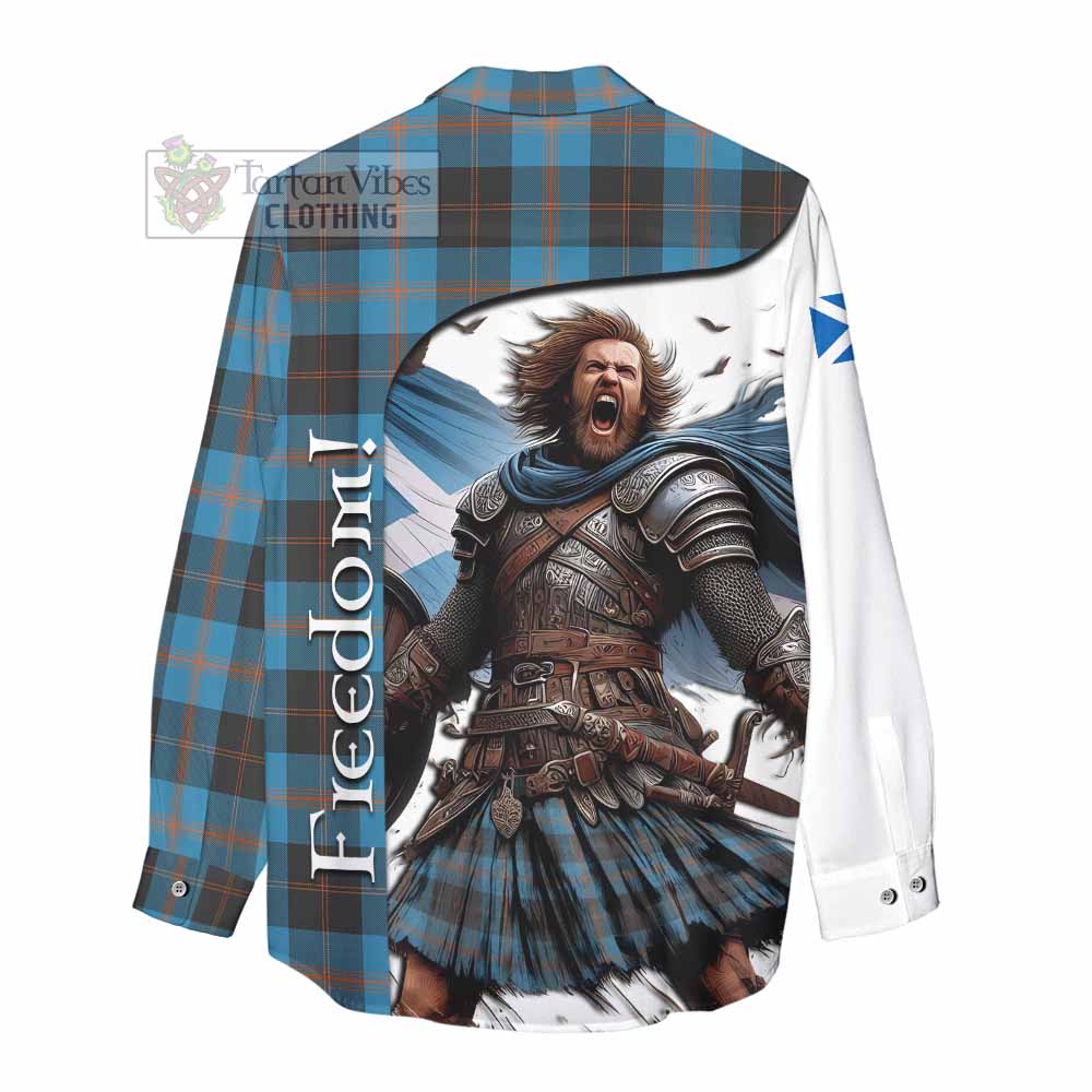 Tartan Vibes Clothing Horsburgh Crest Tartan Women's Casual Shirt Inspired by the Freedom of Scottish Warrior