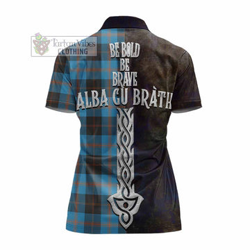 Horsburgh Tartan Family Crest Women's Polo Shirt Alba Gu Brath Be Brave Lion Ancient Style - Tartan Vibes Clothing