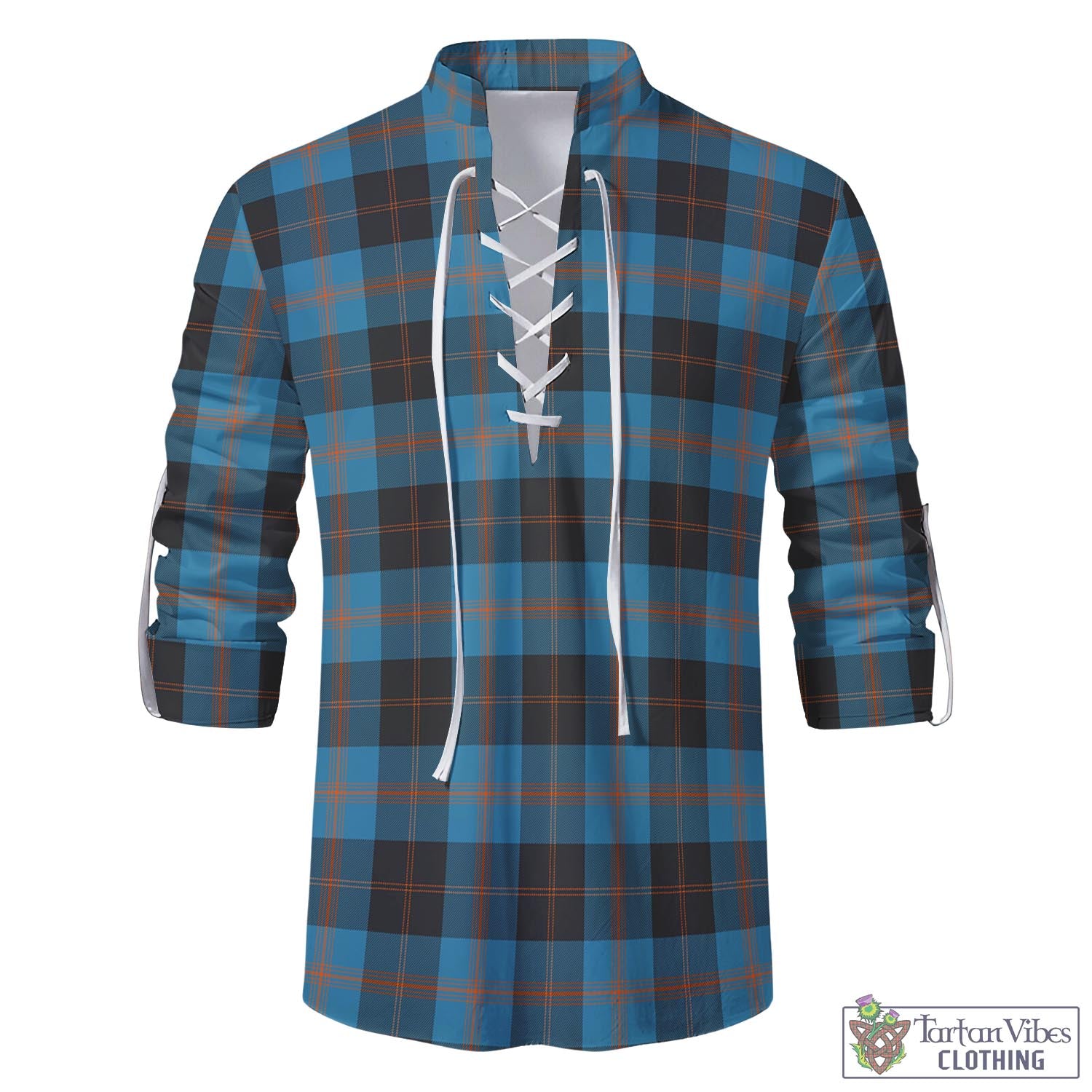 Tartan Vibes Clothing Horsburgh Tartan Men's Scottish Traditional Jacobite Ghillie Kilt Shirt