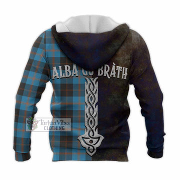 Horsburgh Tartan Family Crest Knitted Hoodie Alba Gu Brath Be Brave Lion Ancient Style - Tartan Vibes Clothing