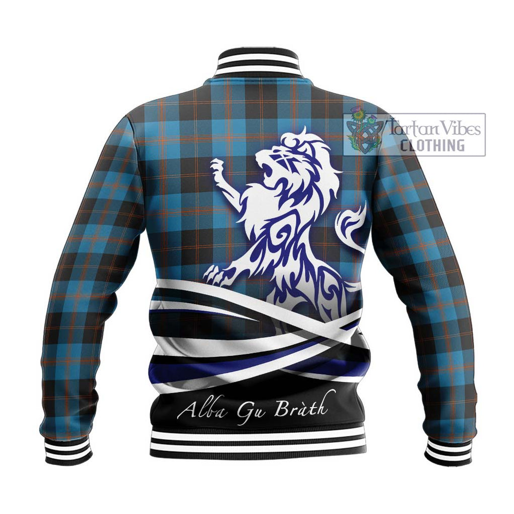 Horsburgh Tartan Baseball Jacket with Alba Gu Brath Regal Lion Emblem - Tartanvibesclothing Shop