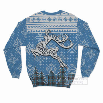 Horsburgh Clan Christmas Sweatshirt Celtic Reindeer Style