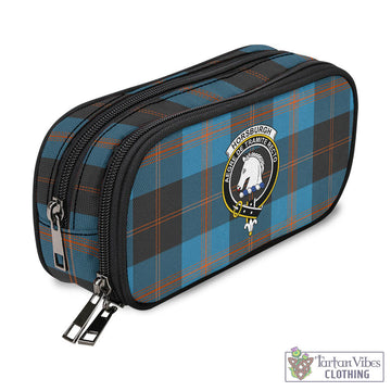 Horsburgh Tartan Pen and Pencil Case with Family Crest