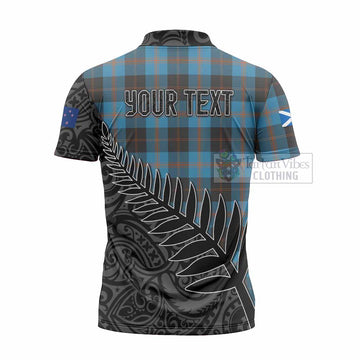 Horsburgh Crest Tartan Zipper Polo Shirt with New Zealand Silver Fern Half Style