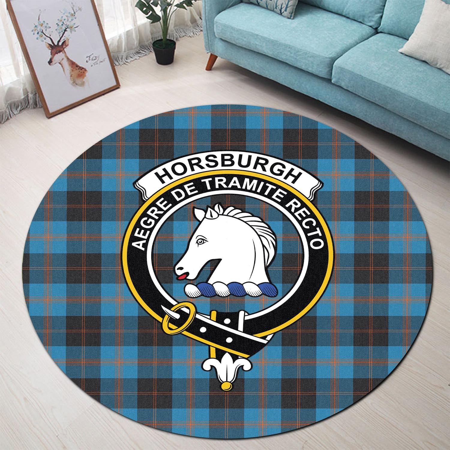 horsburgh-tartan-round-rug-with-family-crest