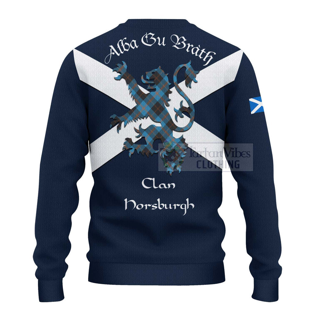 Tartan Vibes Clothing Horsburgh Tartan Lion Rampant Knitted Sweater – Proudly Display Your Heritage with Alba Gu Brath and Clan Name