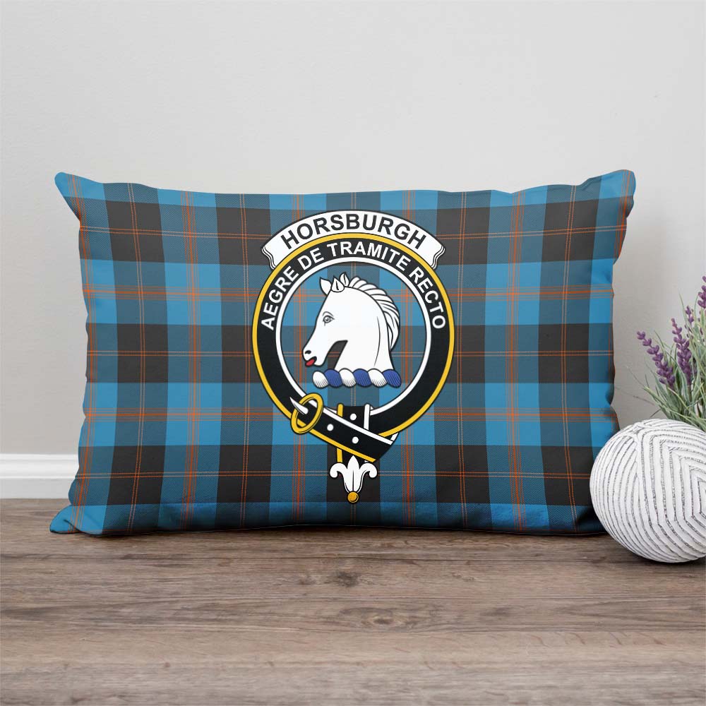 Horsburgh Tartan Pillow Cover with Family Crest Rectangle Pillow Cover - Tartanvibesclothing