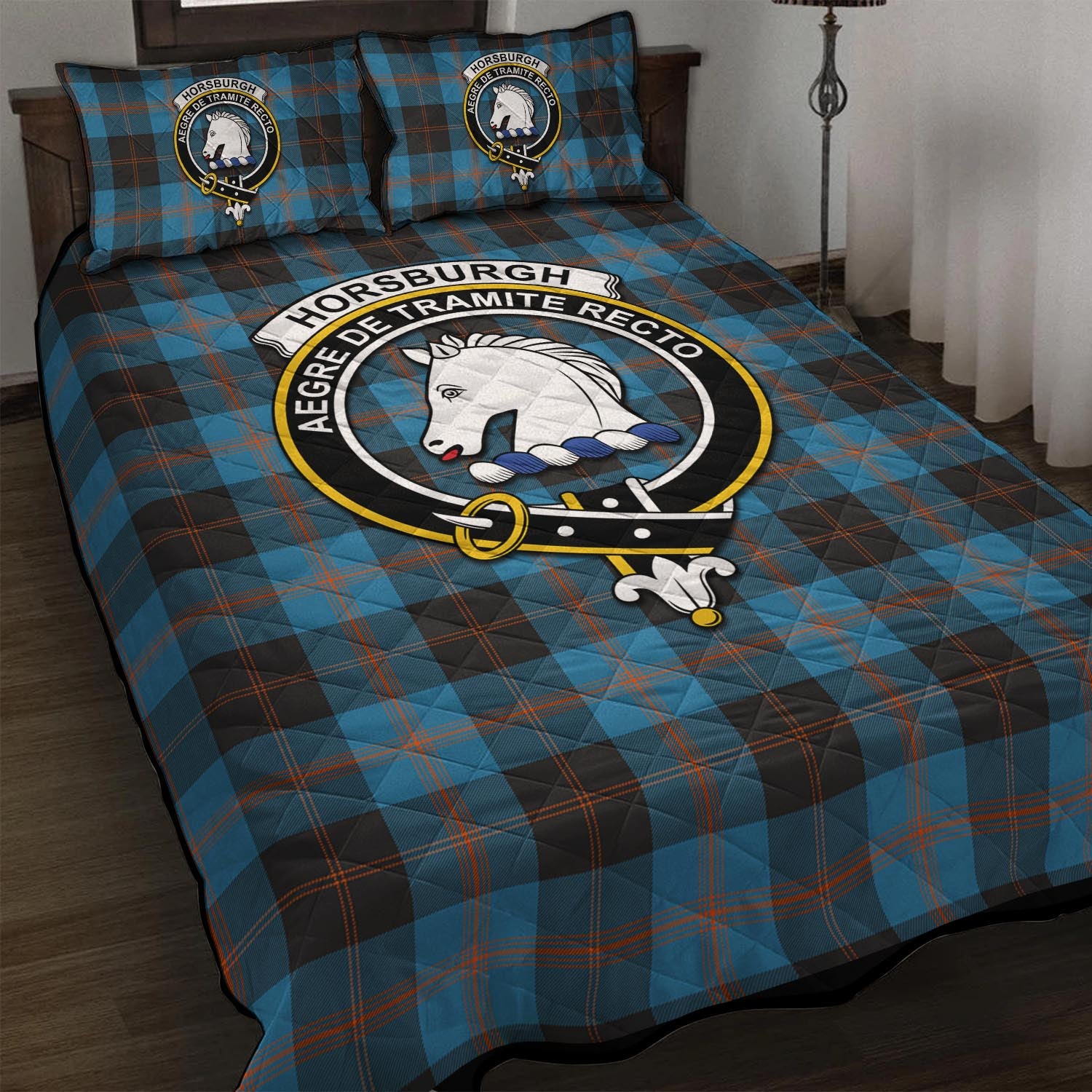 Horsburgh Tartan Quilt Bed Set with Family Crest - Tartan Vibes Clothing