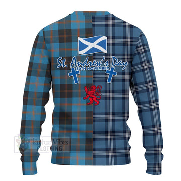 Horsburgh Tartan Knitted Sweater Happy St. Andrew's Day Half Tartan Style