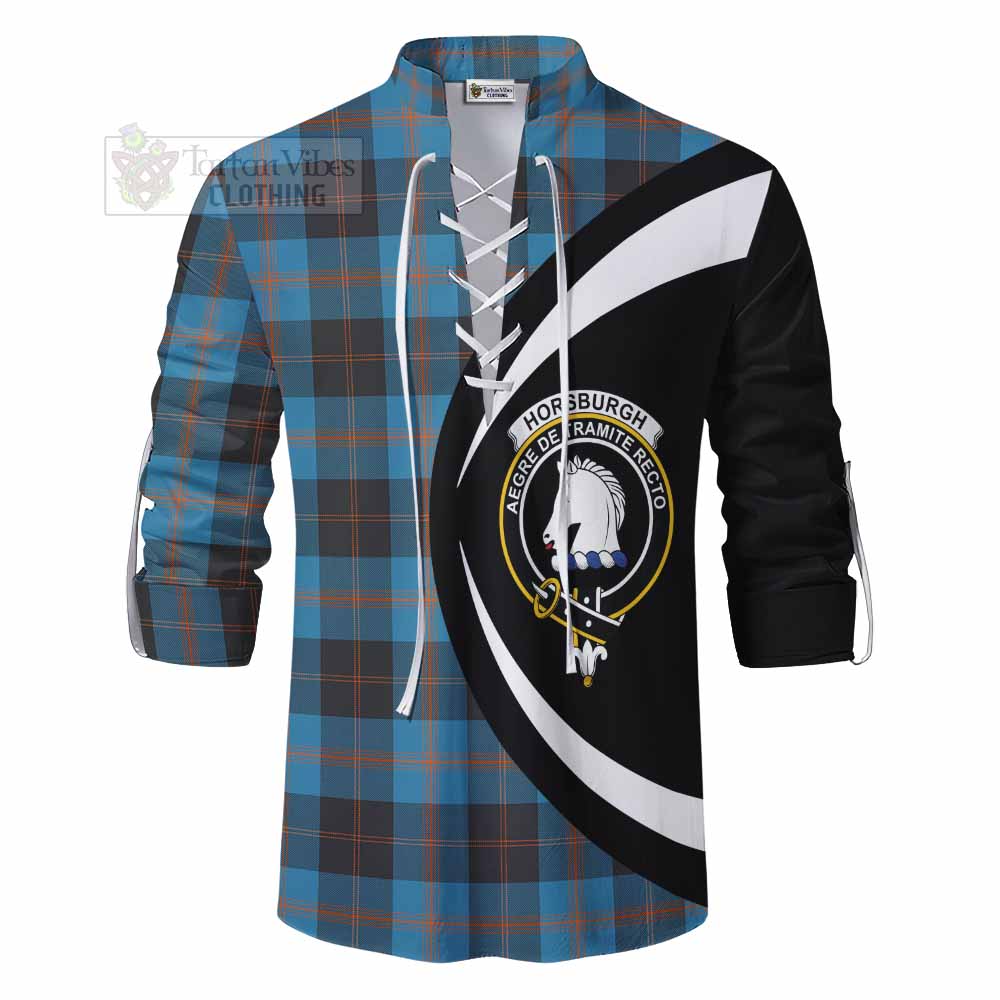 Tartan Vibes Clothing Horsburgh Tartan Ghillie Kilt Shirt with Family Crest Circle Style