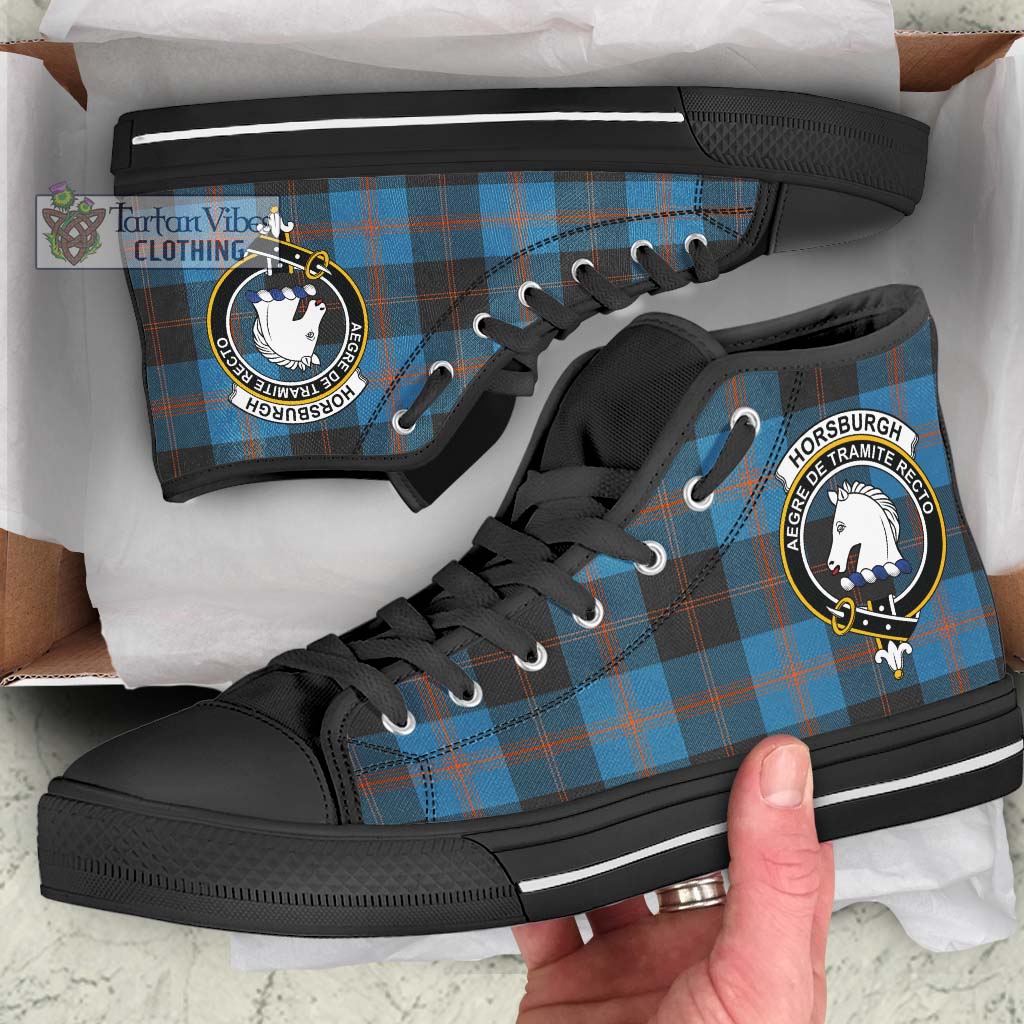 Tartan Vibes Clothing Horsburgh Tartan High Top Shoes with Family Crest