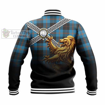 Horsburgh Crest Tartan Baseball Jacket with Golden Lion Emblem Celtic Style - Tartan Vibes Clothing