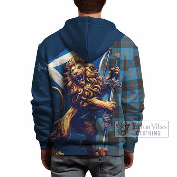 Horsburgh Tartan Family Crest Hoodie with Scottish Majestic Lion