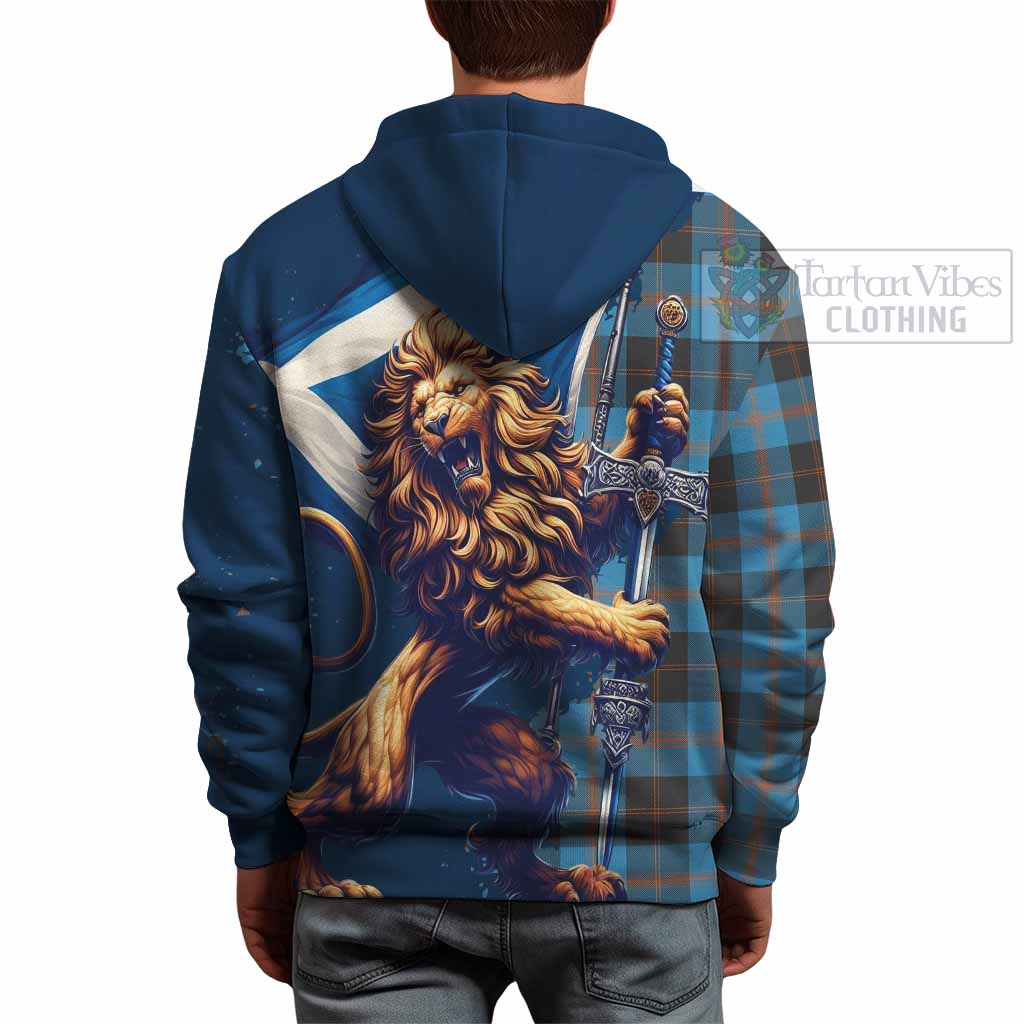 Tartan Vibes Clothing Horsburgh Tartan Family Crest Hoodie with Scottish Majestic Lion