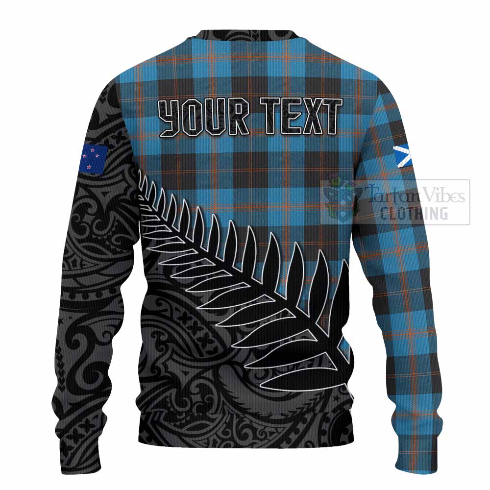 Tartan Vibes Clothing Horsburgh Crest Tartan Knitted Sweater with New Zealand Silver Fern Half Style