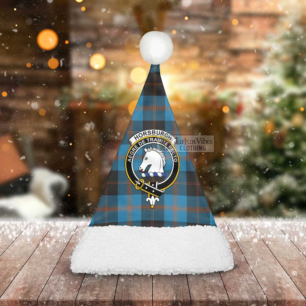 Tartan Vibes Clothing Horsburgh Tartan Christmas Santa Hats with Family Crest