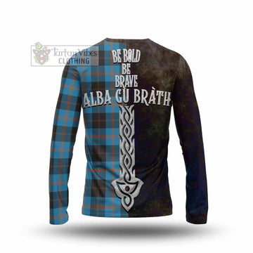 Horsburgh Tartan Family Crest Long Sleeve T-Shirt Alba Gu Brath Be Brave Lion Ancient Style - Tartan Vibes Clothing