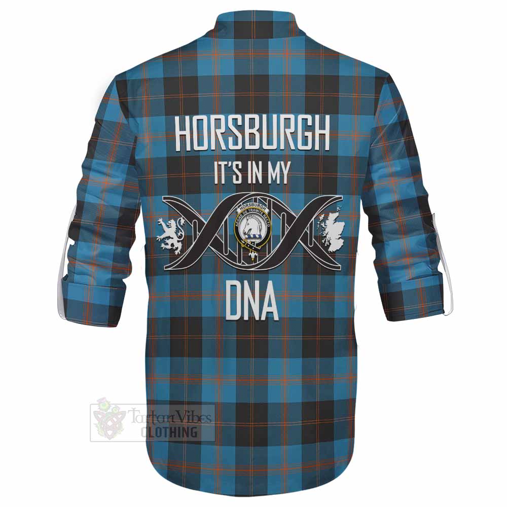 Tartan Vibes Clothing Horsburgh Tartan Ghillie Kilt Shirt with Family Crest DNA In Me Style