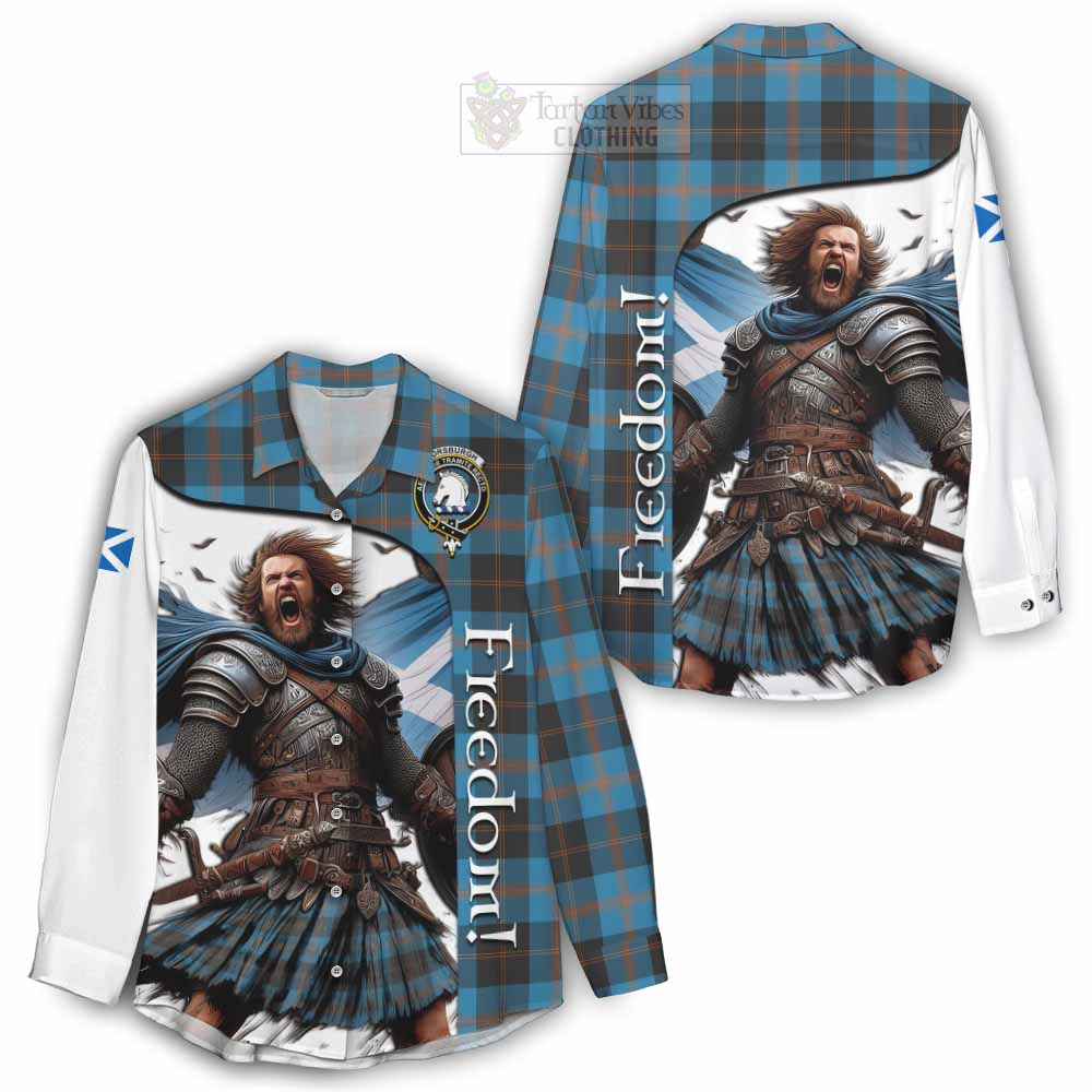 Tartan Vibes Clothing Horsburgh Crest Tartan Women's Casual Shirt Inspired by the Freedom of Scottish Warrior