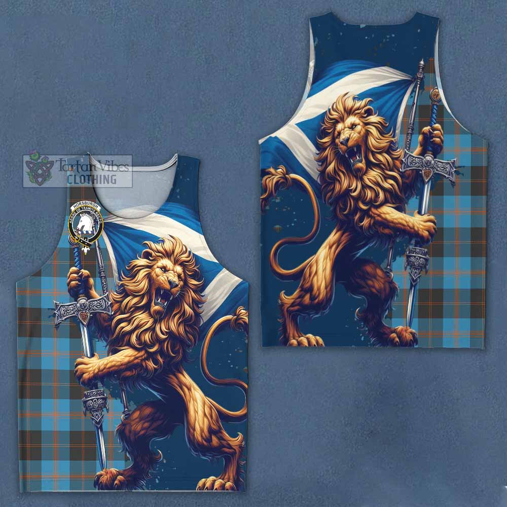 Tartan Vibes Clothing Horsburgh Tartan Family Crest Men's Tank Top with Scottish Majestic Lion