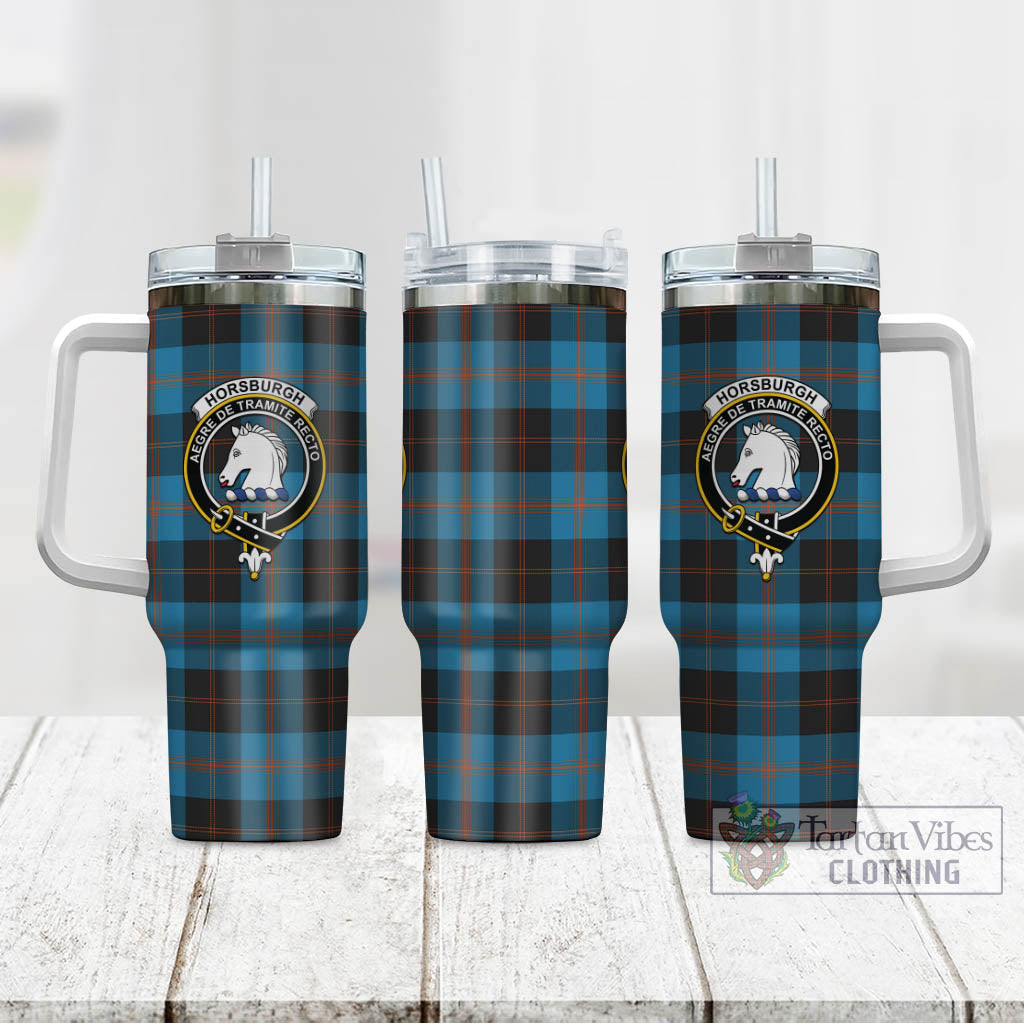 Tartan Vibes Clothing Horsburgh Tartan and Family Crest Tumbler with Handle