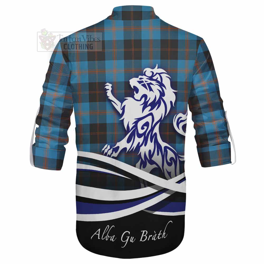 Tartan Vibes Clothing Horsburgh Tartan Ghillie Kilt Shirt with Alba Gu Brath Regal Lion Emblem