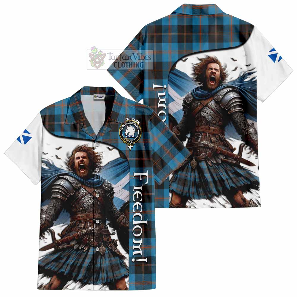 Tartan Vibes Clothing Horsburgh Crest Tartan Short Sleeve Button Shirt Inspired by the Freedom of Scottish Warrior