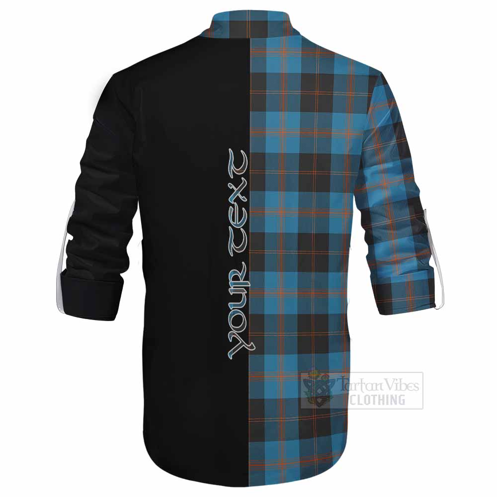 Tartan Vibes Clothing Horsburgh Tartan Ghillie Kilt Shirt with Family Crest and Half Of Me Style