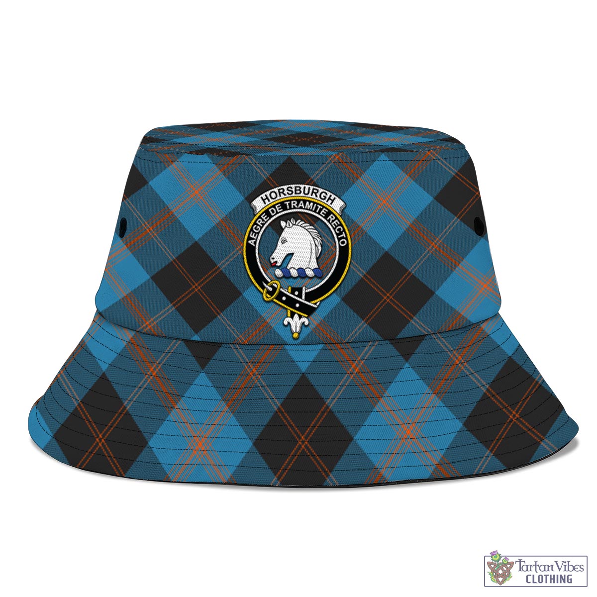 Tartan Vibes Clothing Horsburgh Tartan Bucket Hat with Family Crest