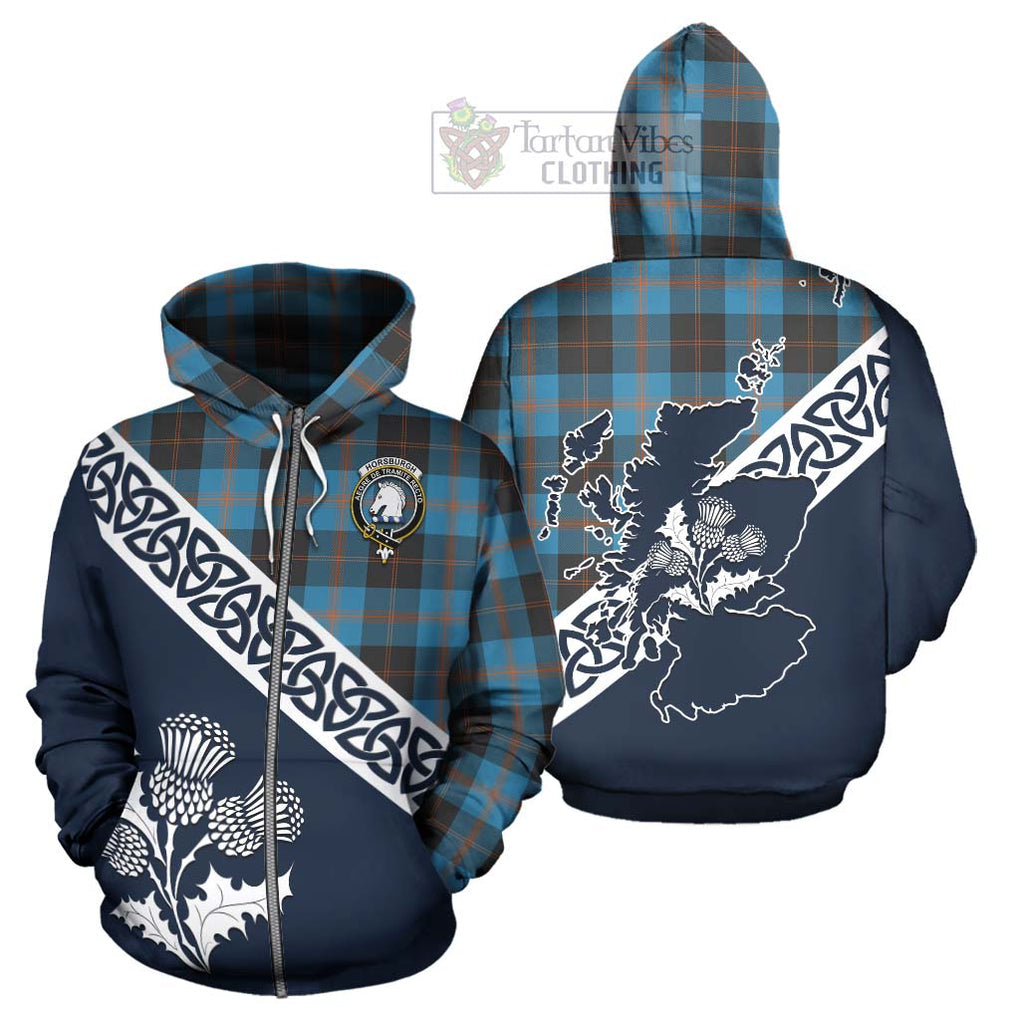 Tartan Vibes Clothing Horsburgh Tartan Hoodie Featuring Thistle and Scotland Map