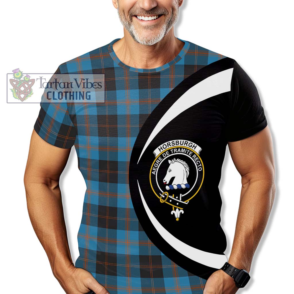 Tartan Vibes Clothing Horsburgh Tartan T-Shirt with Family Crest Circle Style