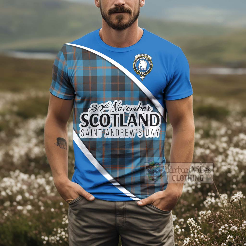 Tartan Vibes Clothing Horsburgh Family Crest Tartan T-Shirt Celebrate Saint Andrew's Day in Style