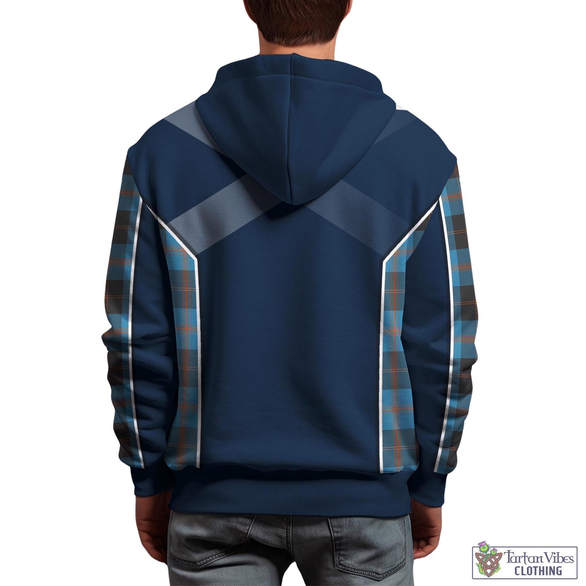 Tartan Vibes Clothing Horsburgh Tartan Hoodie with Family Crest and Lion Rampant Vibes Sport Style