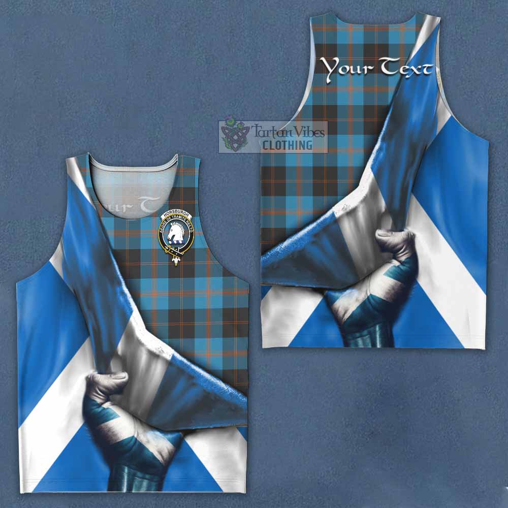 Tartan Vibes Clothing Horsburgh Tartan Men's Tank Top with Family Crest Scotland Patriotic Style