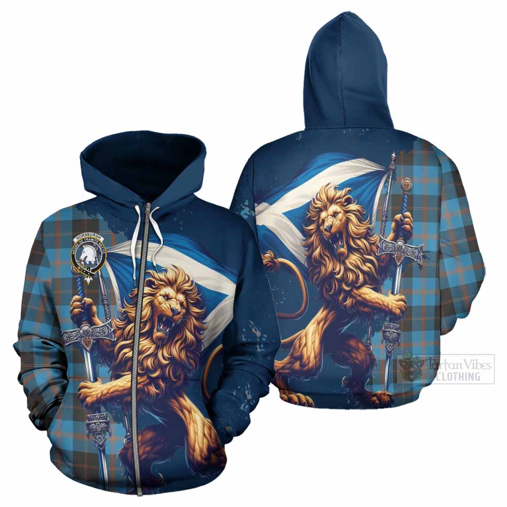 Tartan Vibes Clothing Horsburgh Tartan Family Crest Hoodie with Scottish Majestic Lion