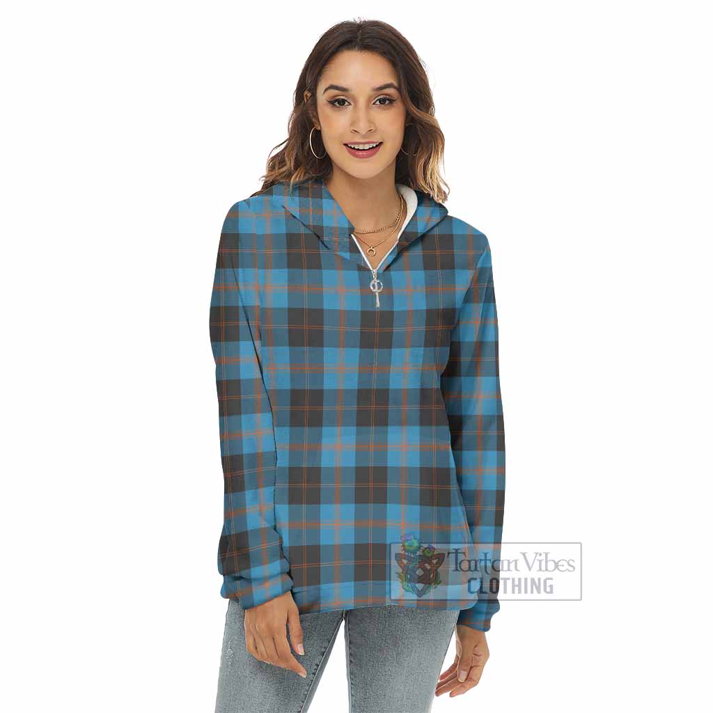 Tartan Vibes Clothing Horsburgh Tartan Women's Borg  Half Zip Fleece Hoodie