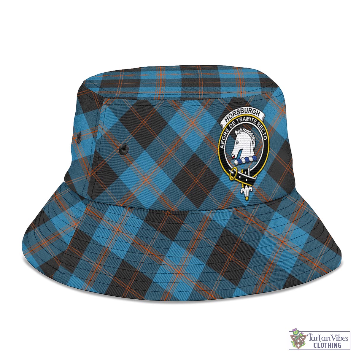 Tartan Vibes Clothing Horsburgh Tartan Bucket Hat with Family Crest