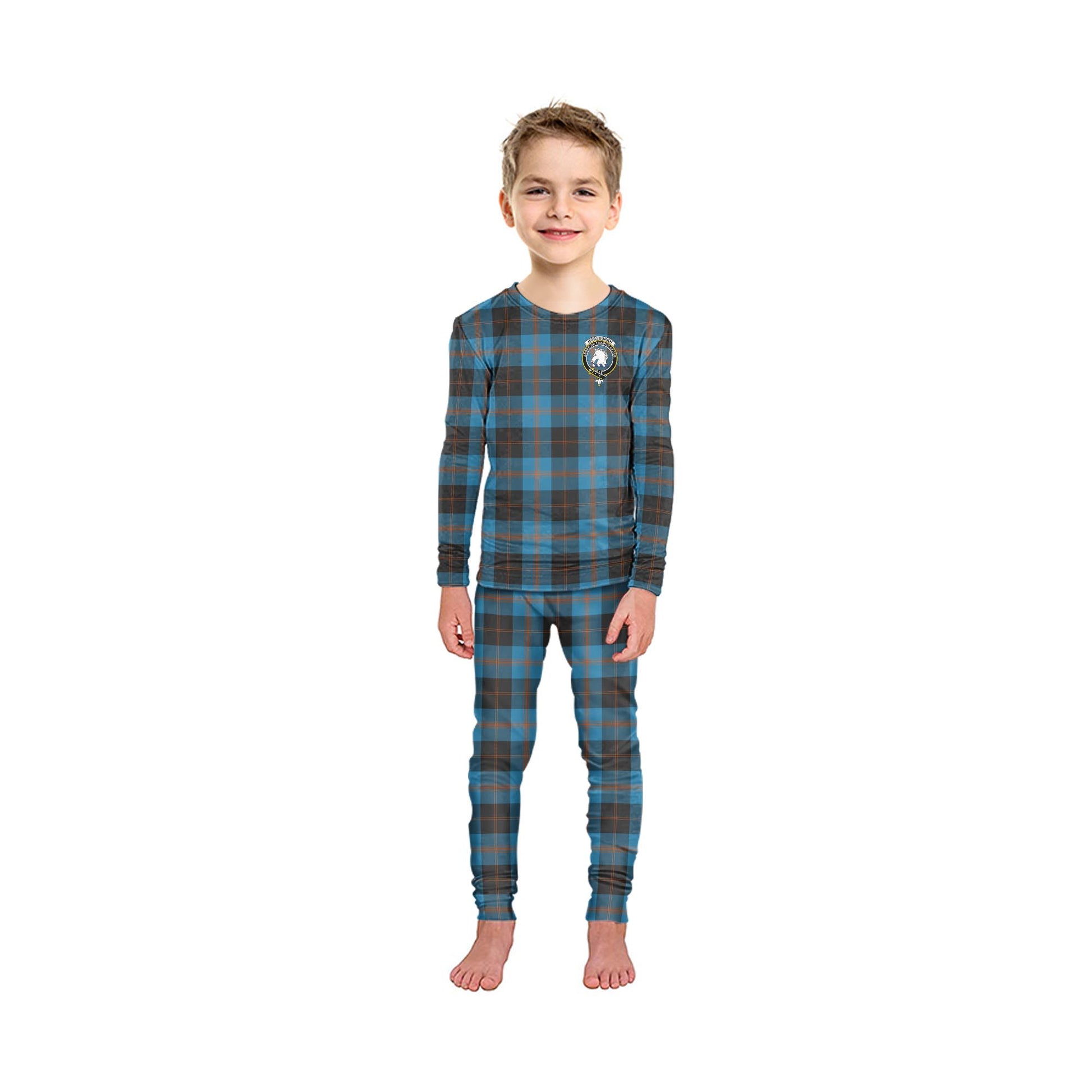 Horsburgh Tartan Pajamas Family Set with Family Crest - Tartan Vibes Clothing