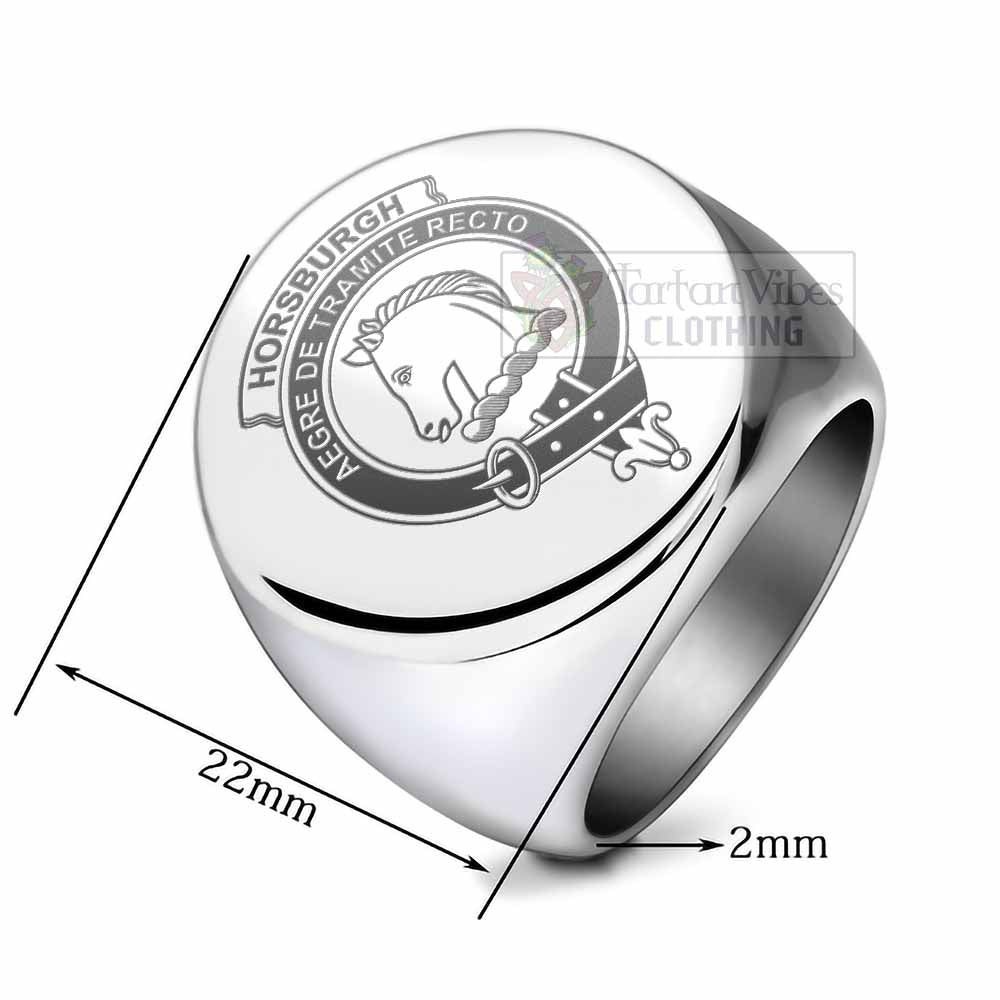 Tartan Vibes Clothing Horsburgh Clan Crest Engraved Ring