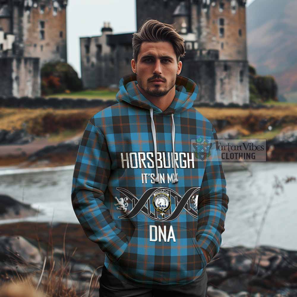 Tartan Vibes Clothing Horsburgh Tartan Cotton Hoodie with Family Crest DNA In Me Style