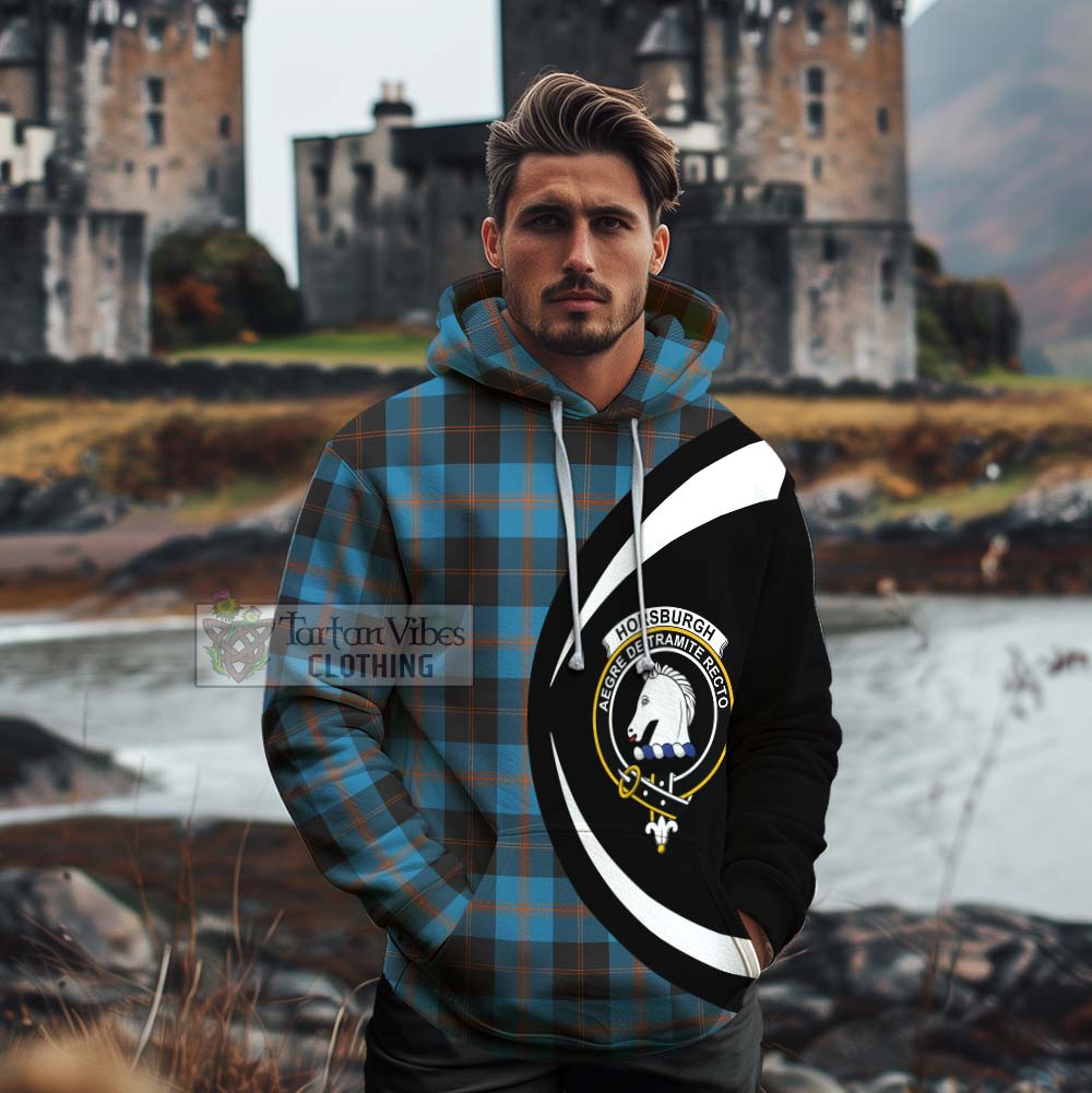 Tartan Vibes Clothing Horsburgh Tartan Cotton Hoodie with Family Crest Circle Style