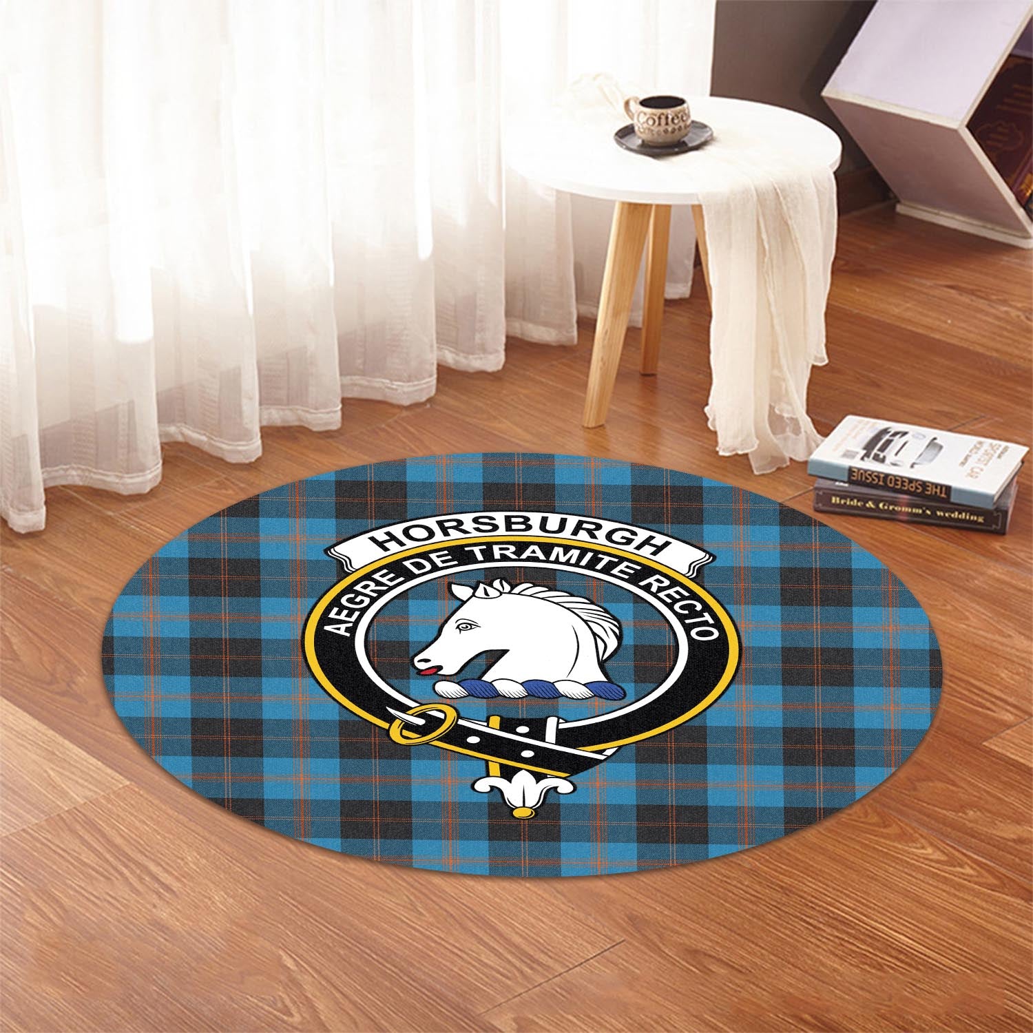 horsburgh-tartan-round-rug-with-family-crest