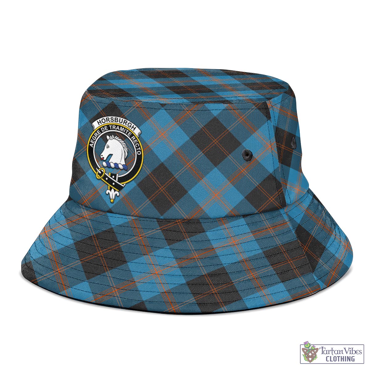 Tartan Vibes Clothing Horsburgh Tartan Bucket Hat with Family Crest