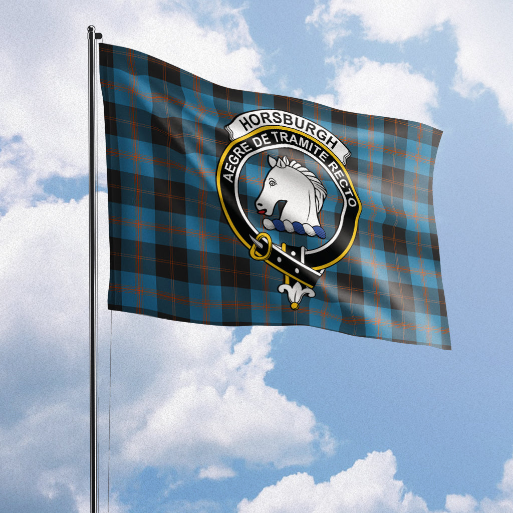 Horsburgh Tartan Flag with Family Crest House Flag (Horizontal) - Tartan Vibes Clothing